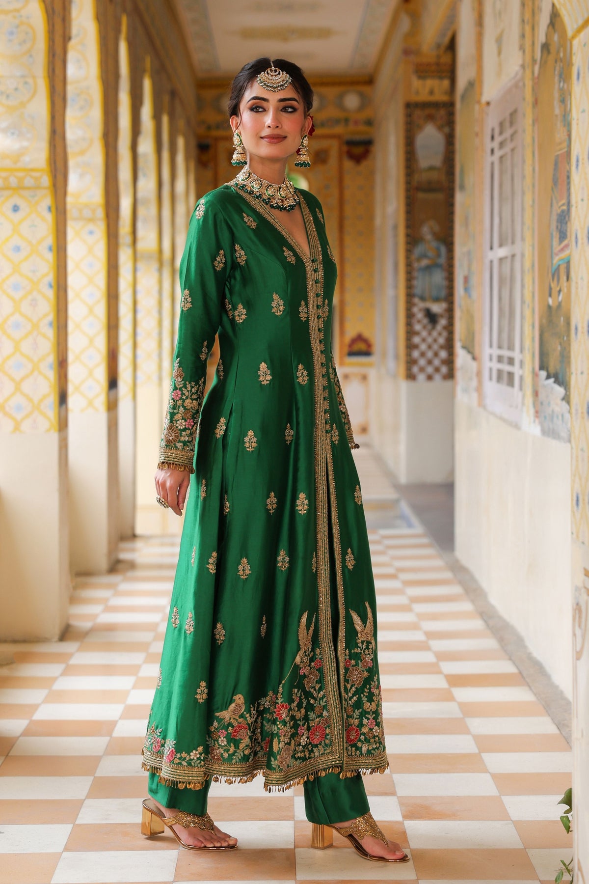 Ahista Green Anarkali Set