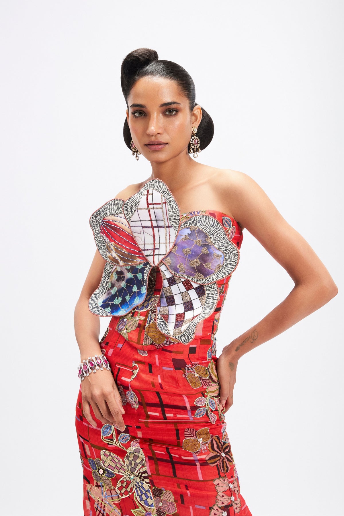 Pervenche Coral Skirt Set