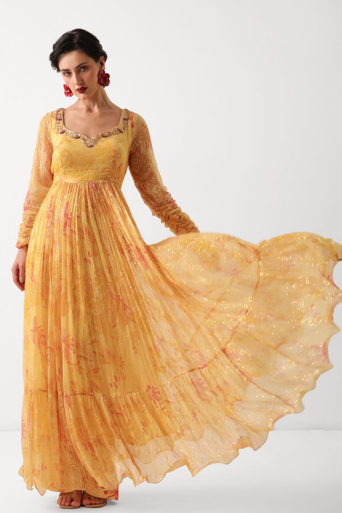 Kasundi Anarkali Set
