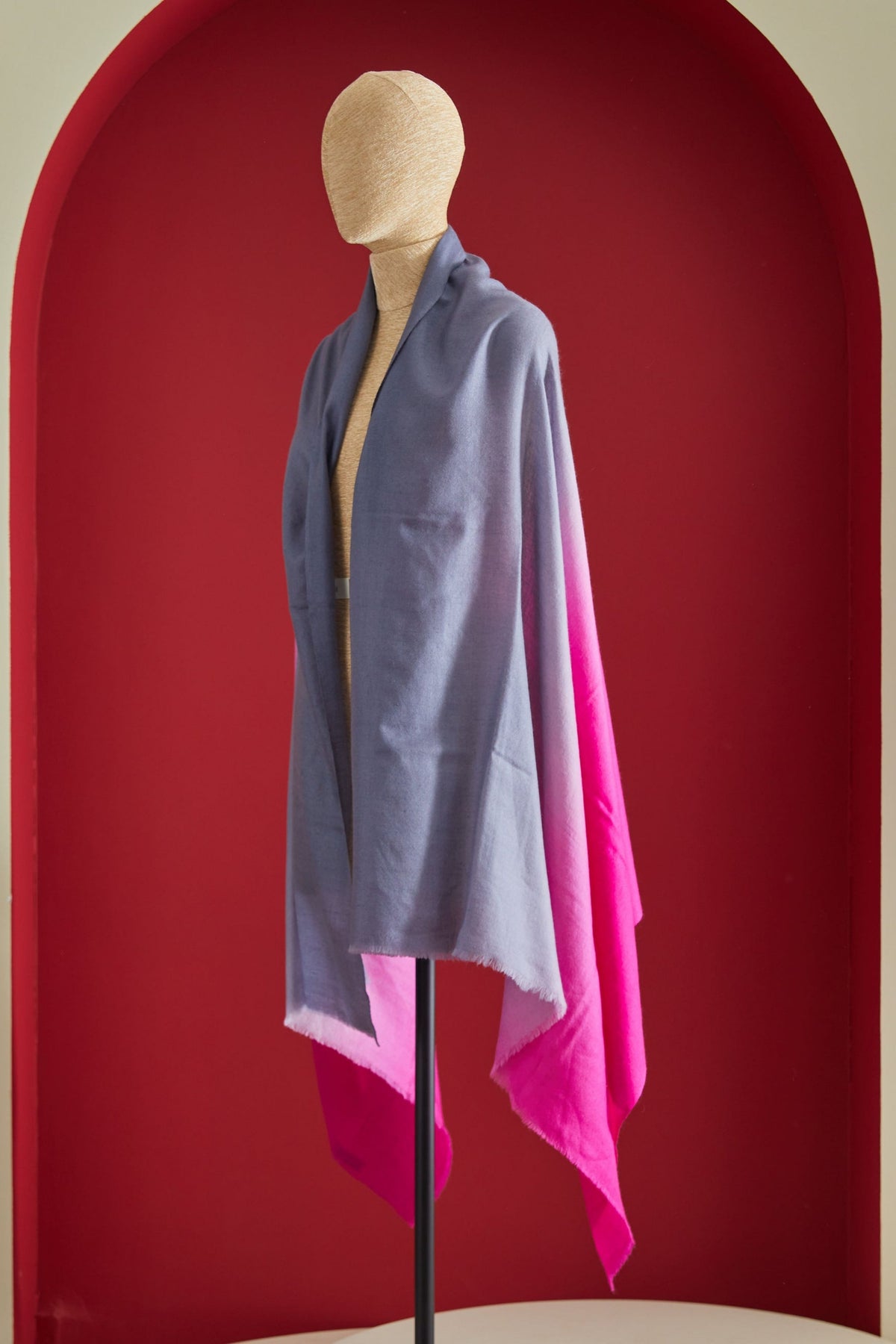 Pashmina Ombre Grey Pink Shawl