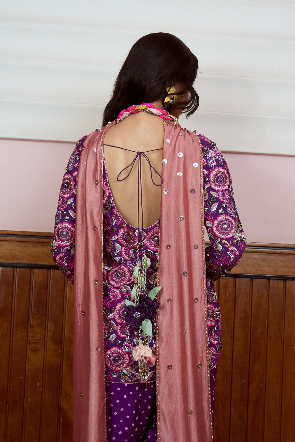 Dream Girl Purple Sequin Kurta Set