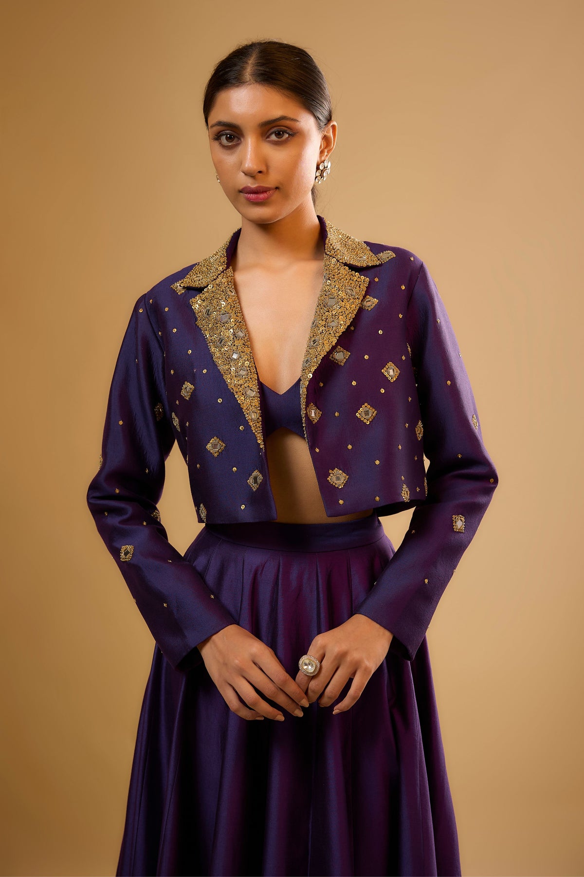 Purple Butti Jacket Set