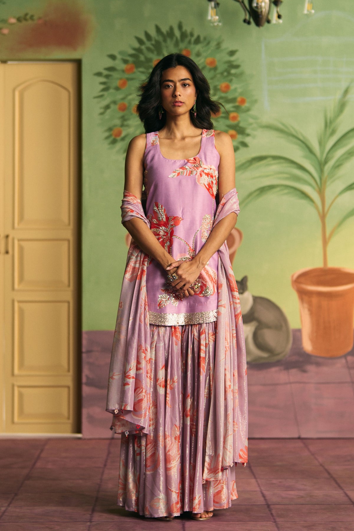 Lavender Garden Sharara Set