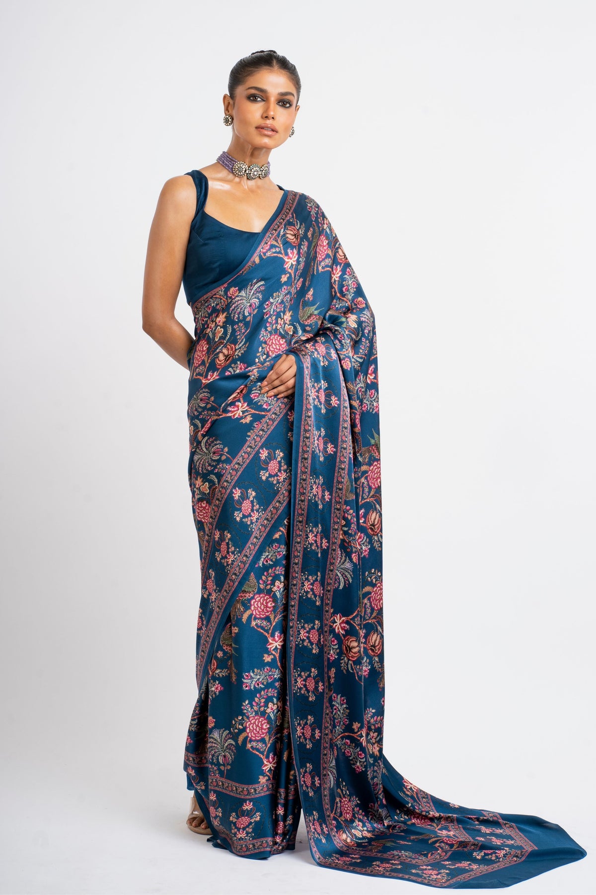Alka Saree in Prussian Blue