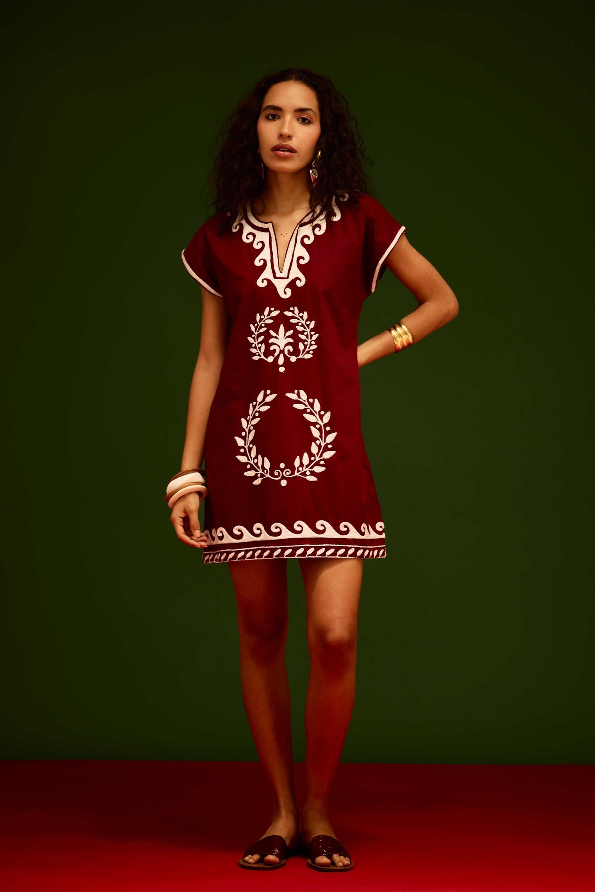 Burgundy Shift Dress