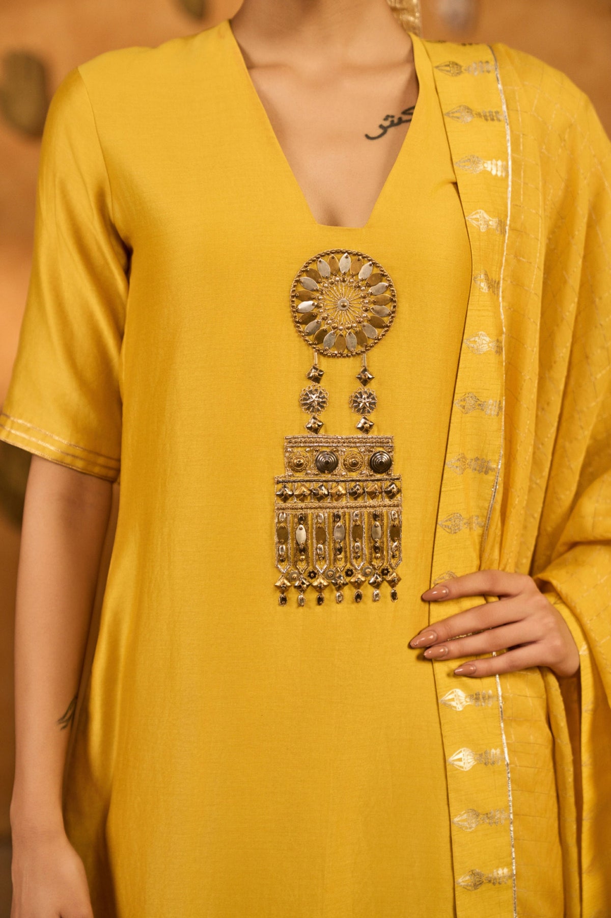 Spiced Ochre Sharara Set