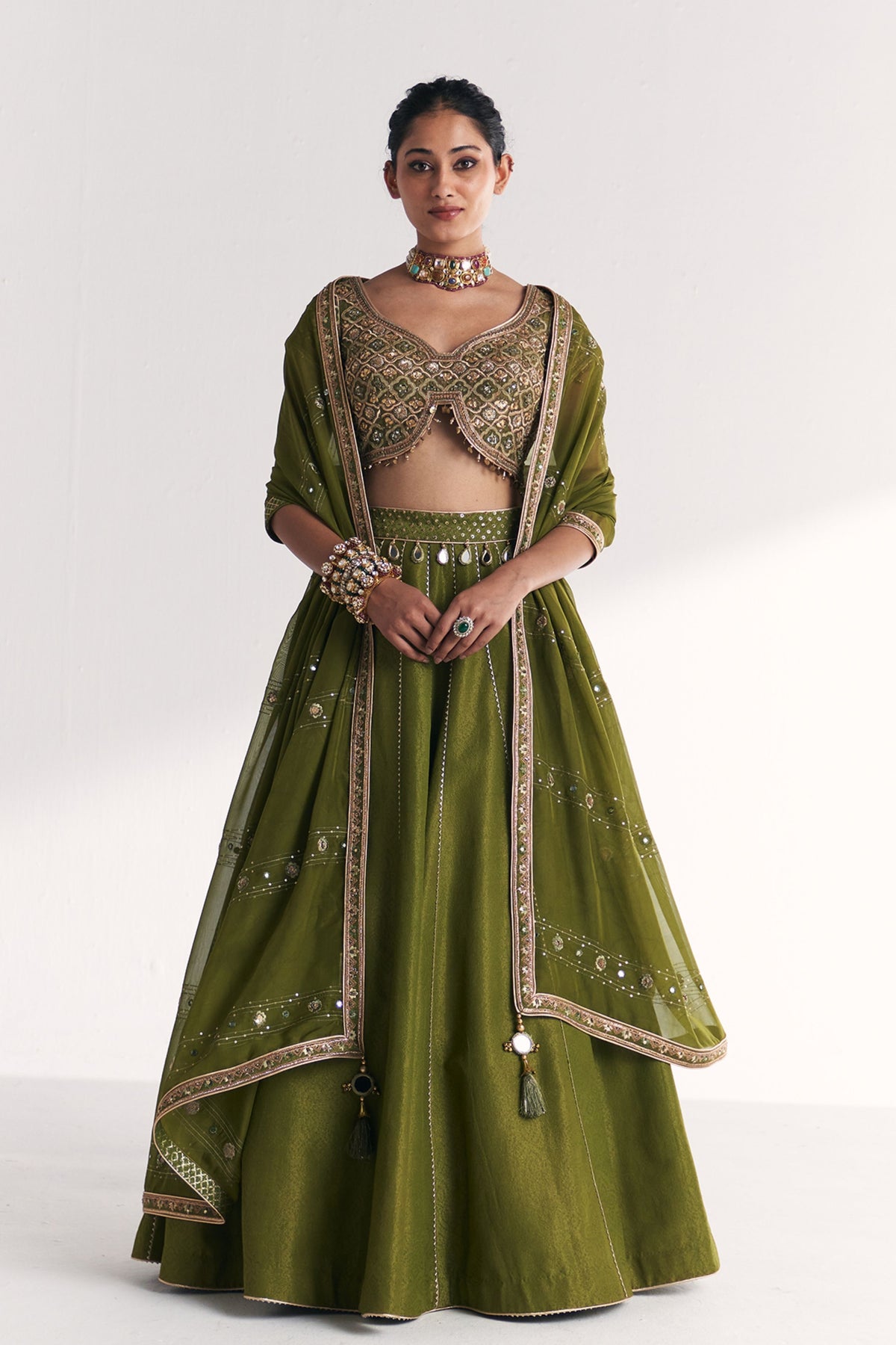 Rangoli Green Lehenga Set