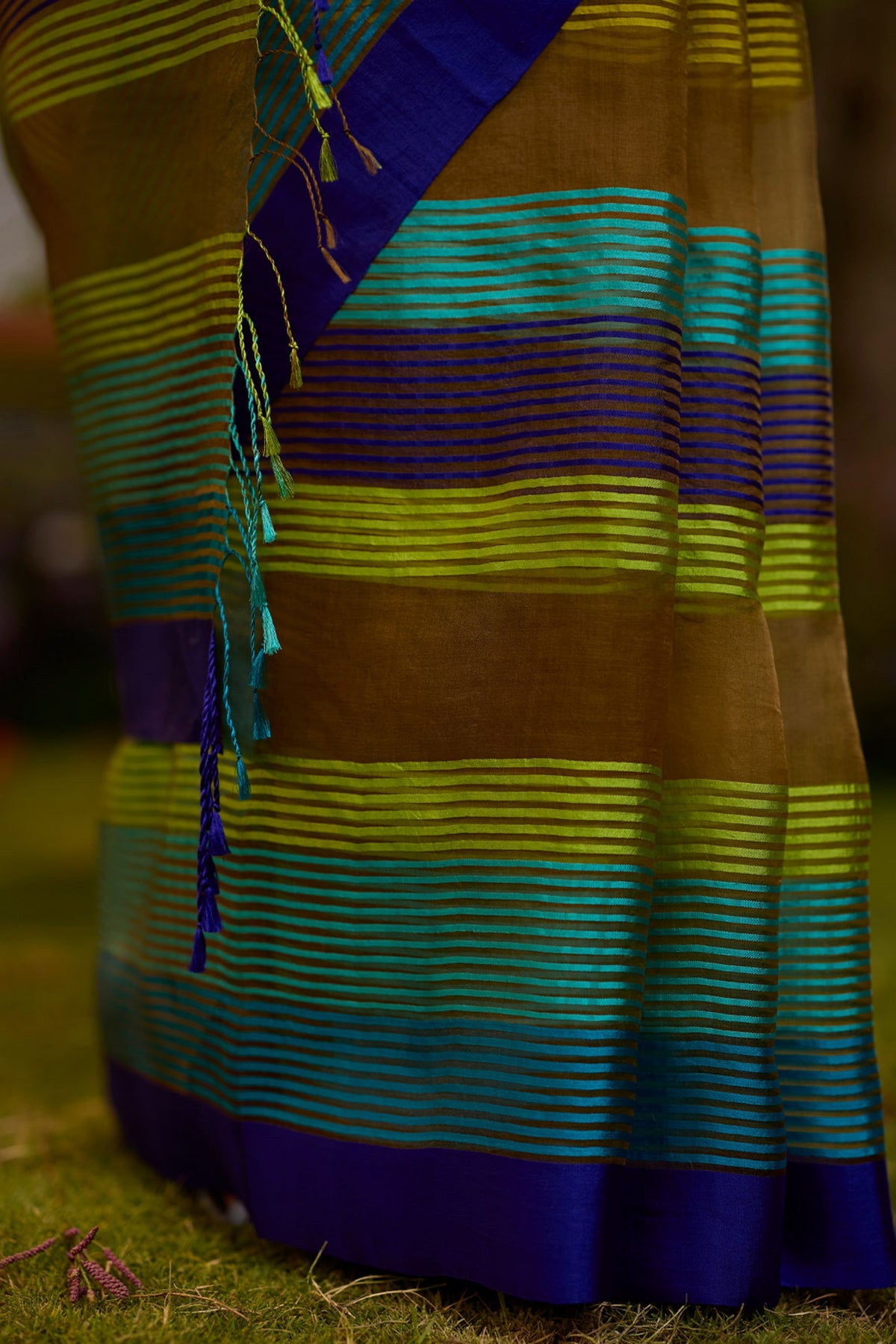 Earth to Sky Striped Saree