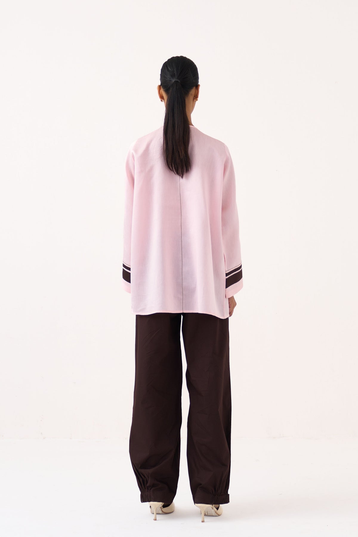 Wide Sleeve Gathered Neck Top