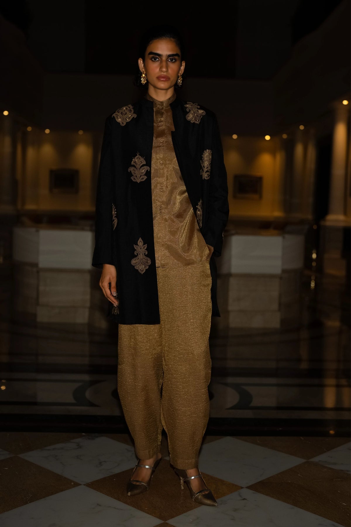Benares Tissue Metallic Shirt