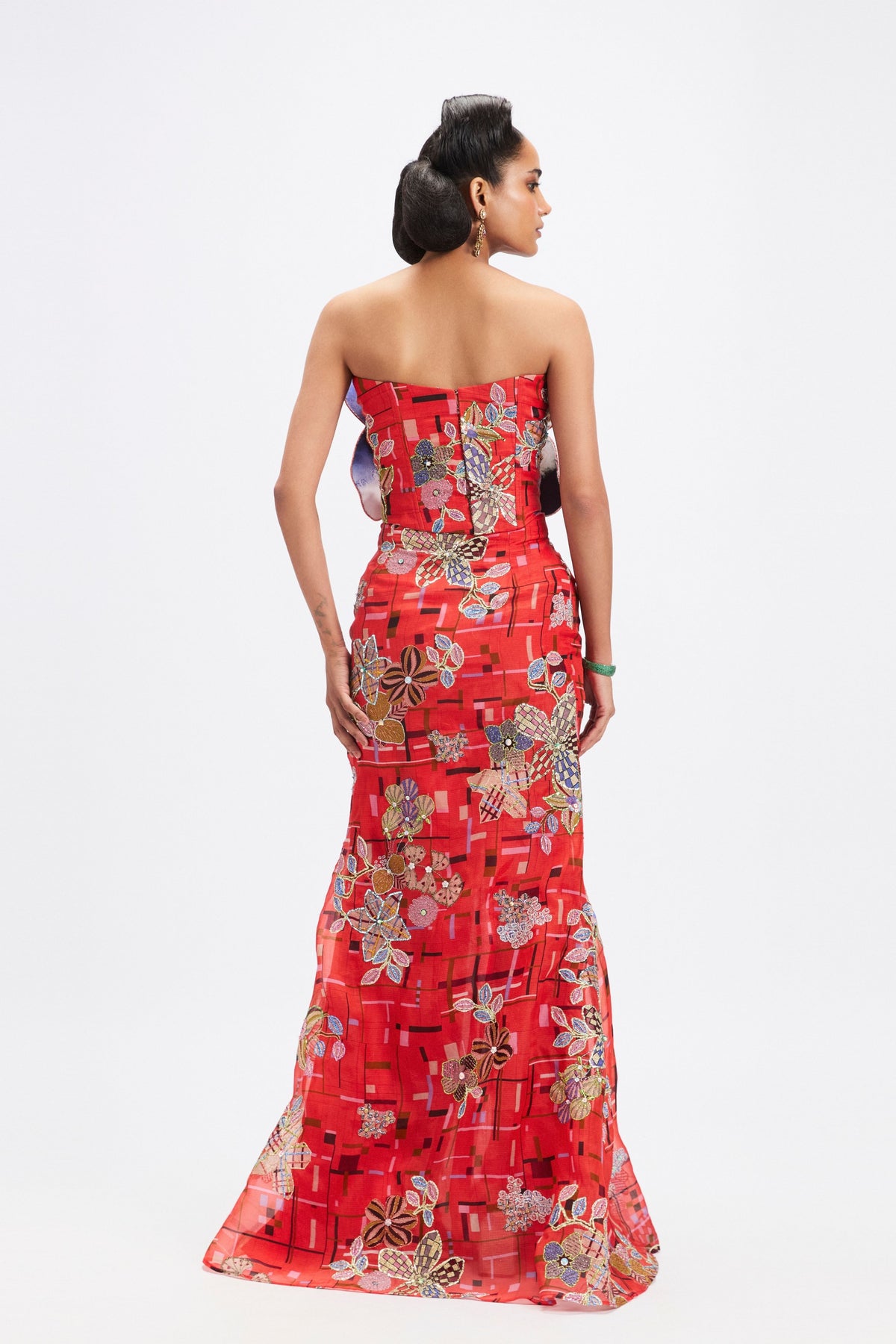 Pervenche Coral Skirt Set