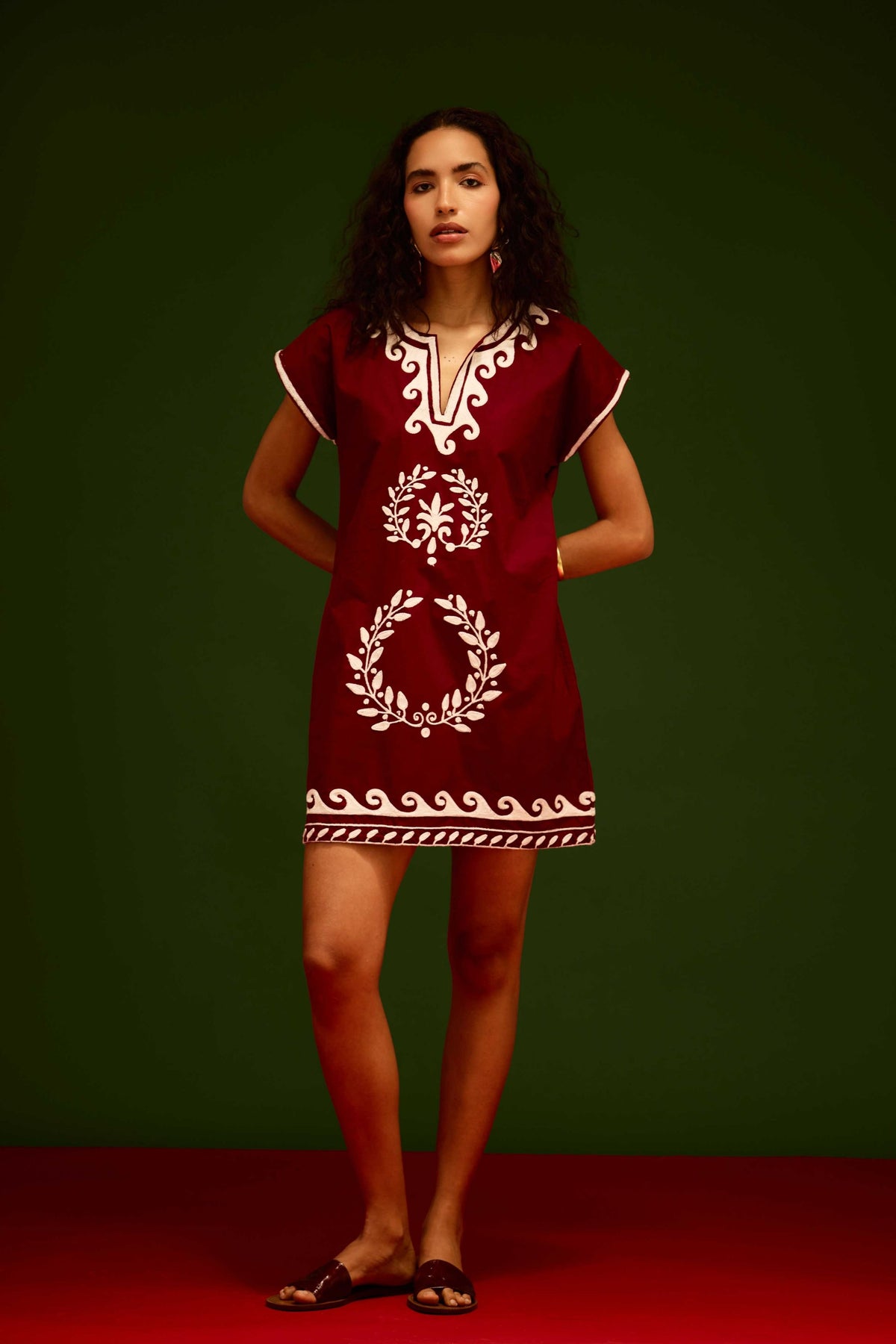 Burgundy Shift Dress