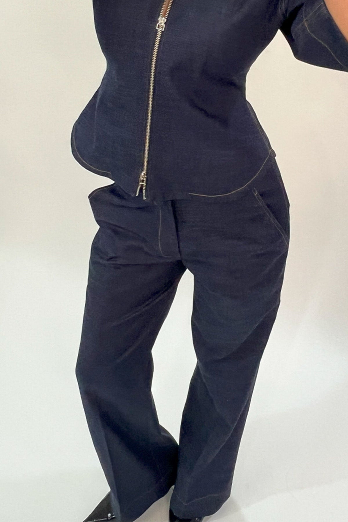 Flared Denim Pants
