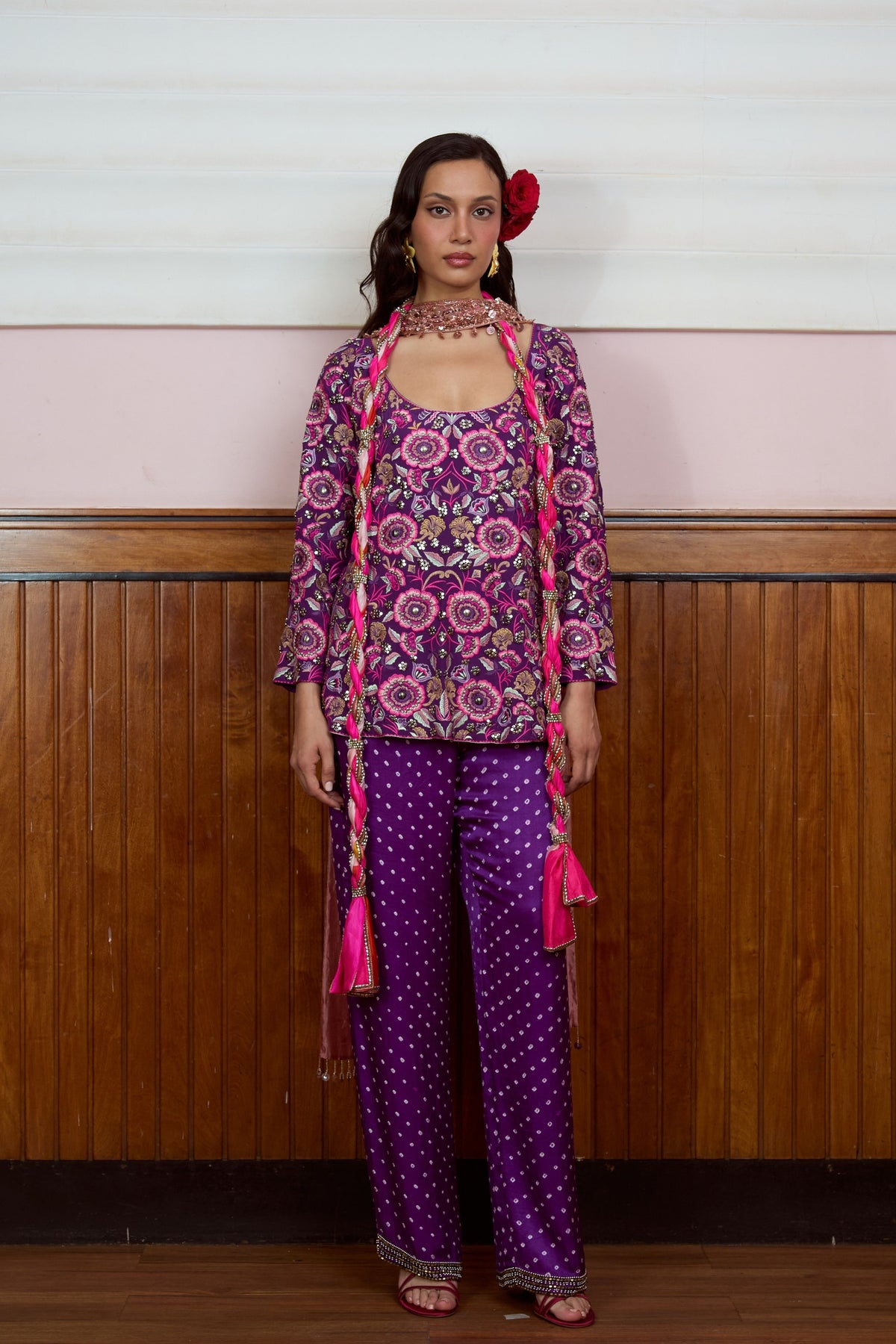 Dream Girl Purple Sequin Kurta Set