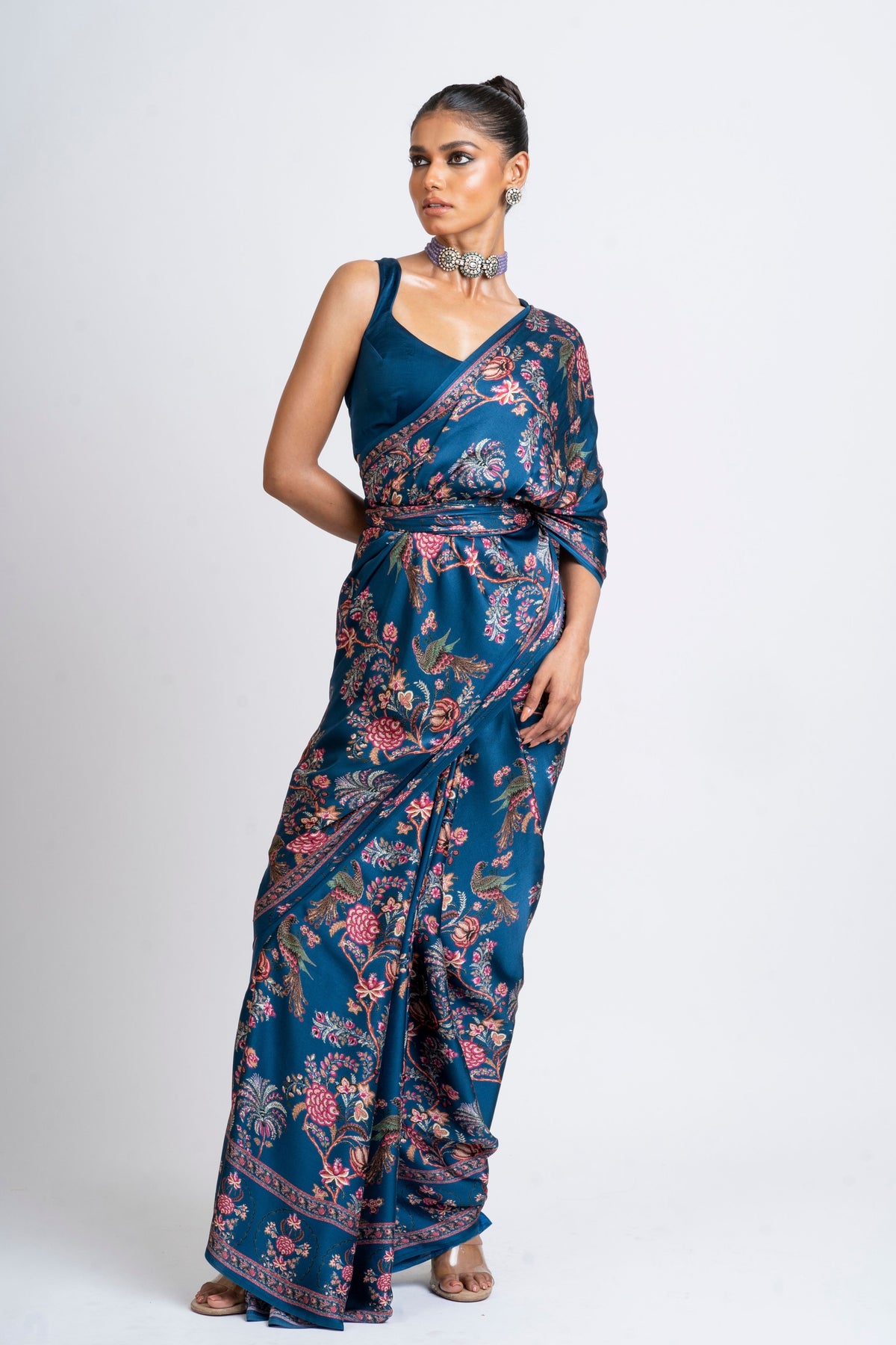 Alka Saree in Prussian Blue