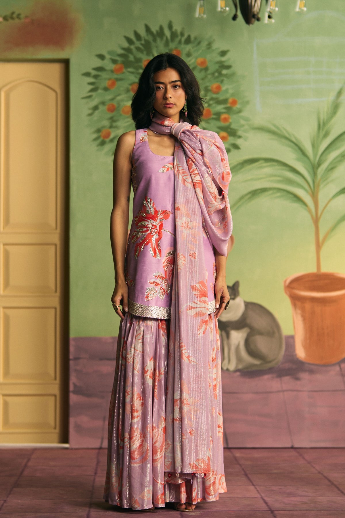 Lavender Garden Sharara Set