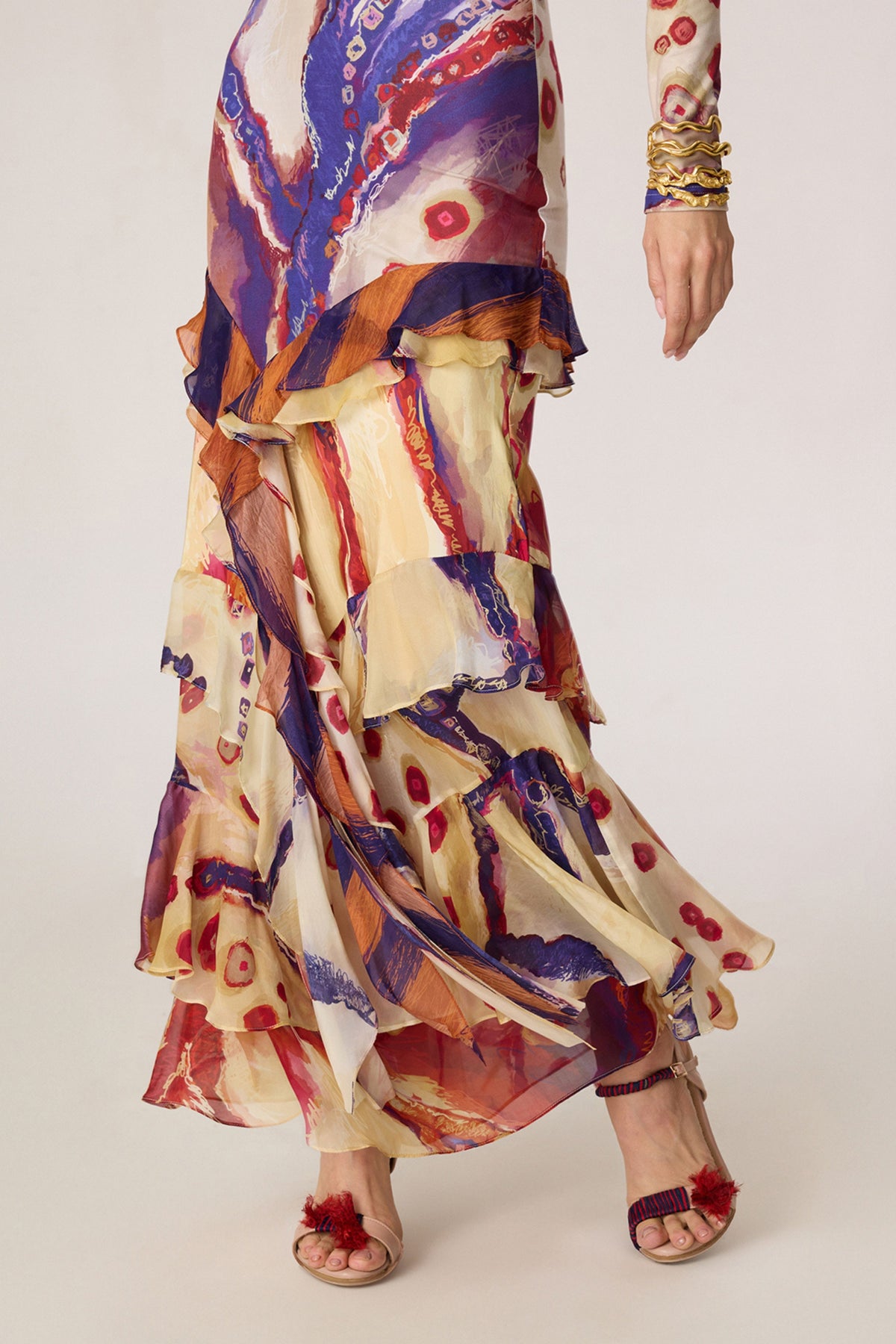 Zavi Blouse & Marieya Skirt Set