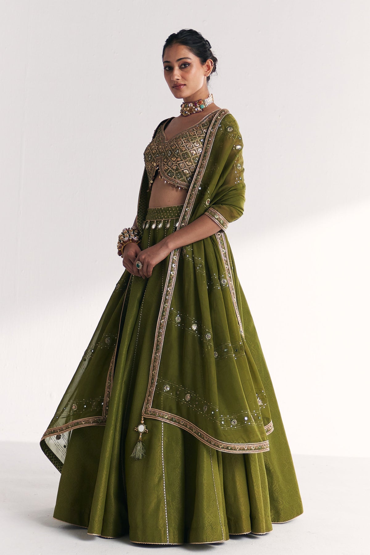 Rangoli Green Lehenga Set
