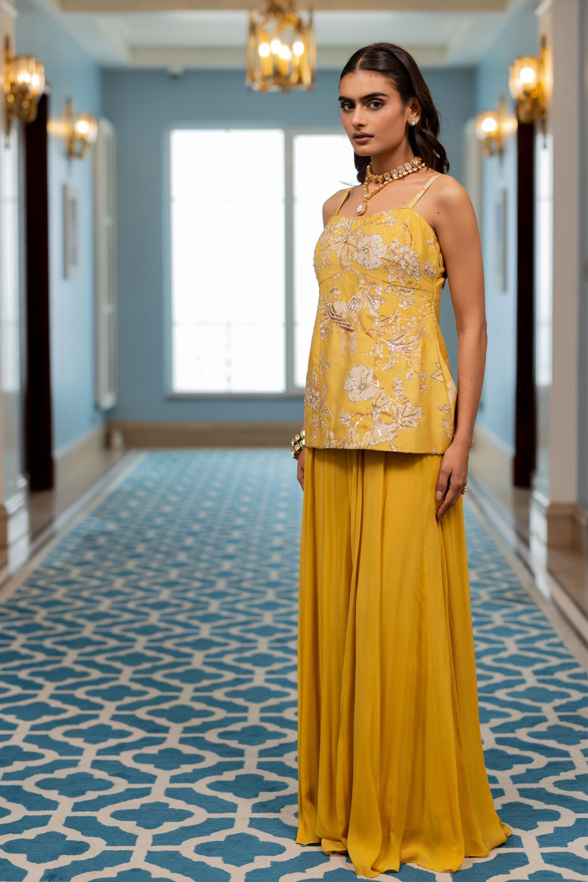 Miyu Yellow Sharara Set