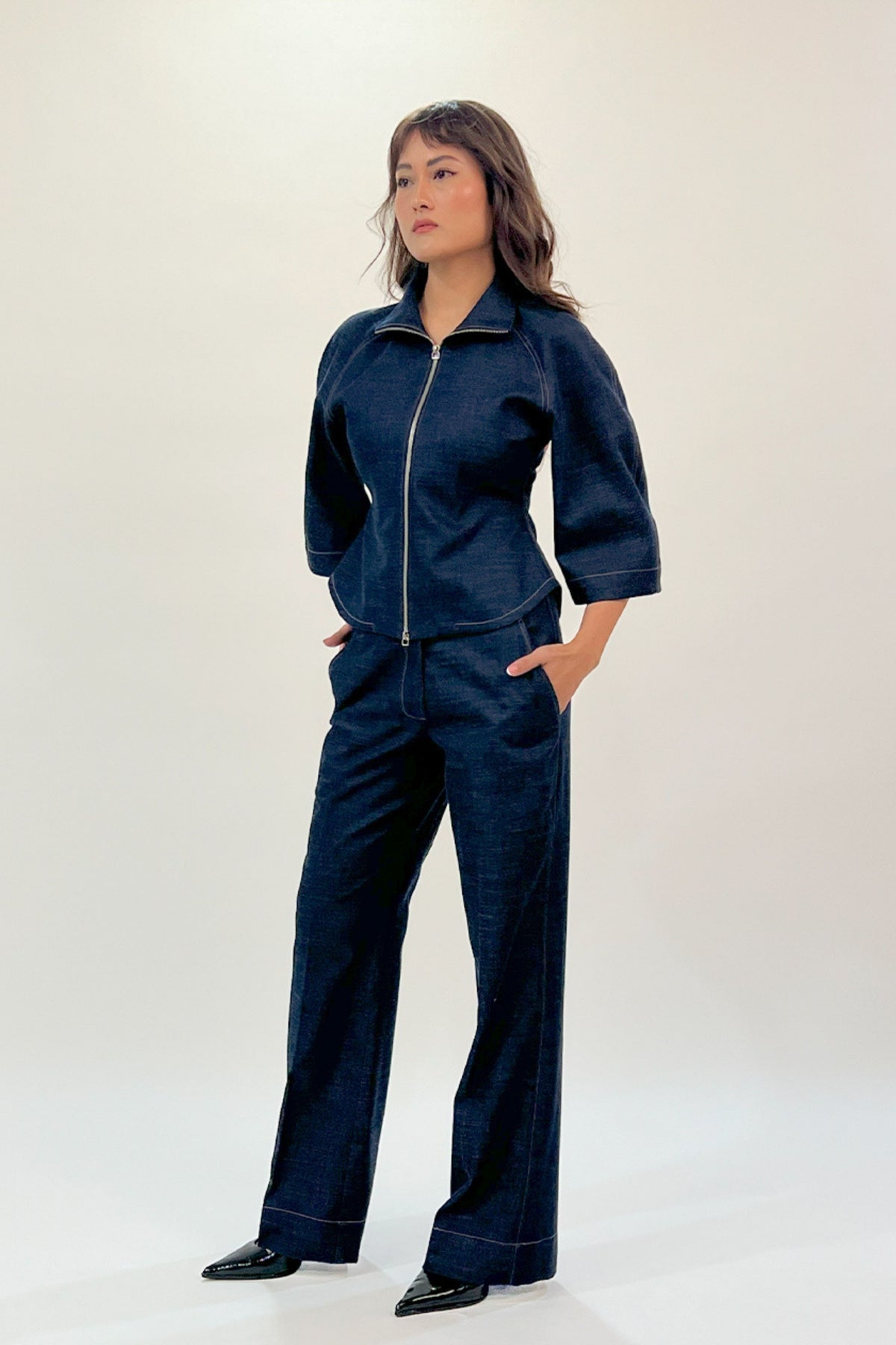 Flared Denim Pants