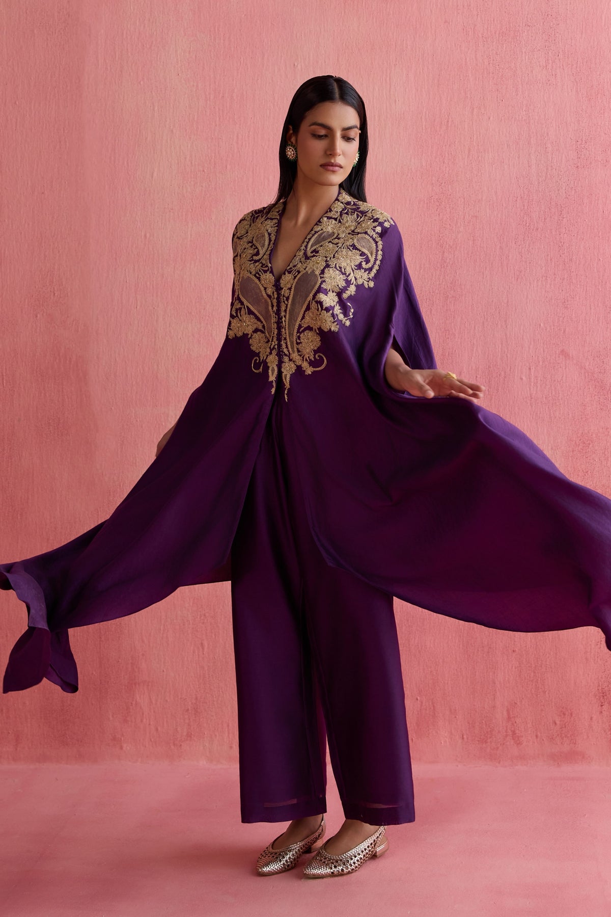 Meher Purple Kaftan Set