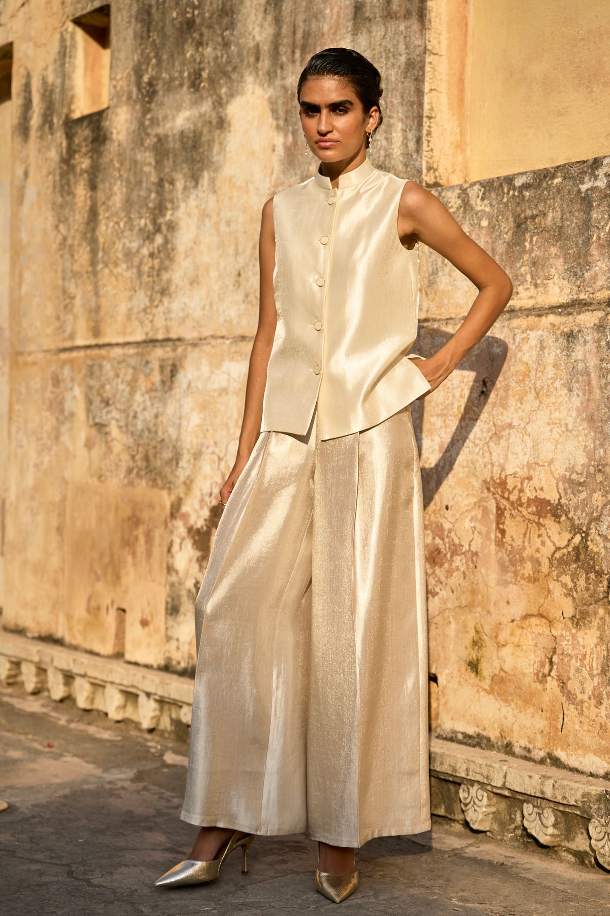 Dramatic Matte Ivory Co-ord Set