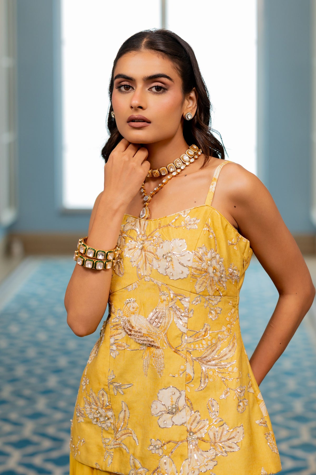 Miyu Yellow Sharara Set
