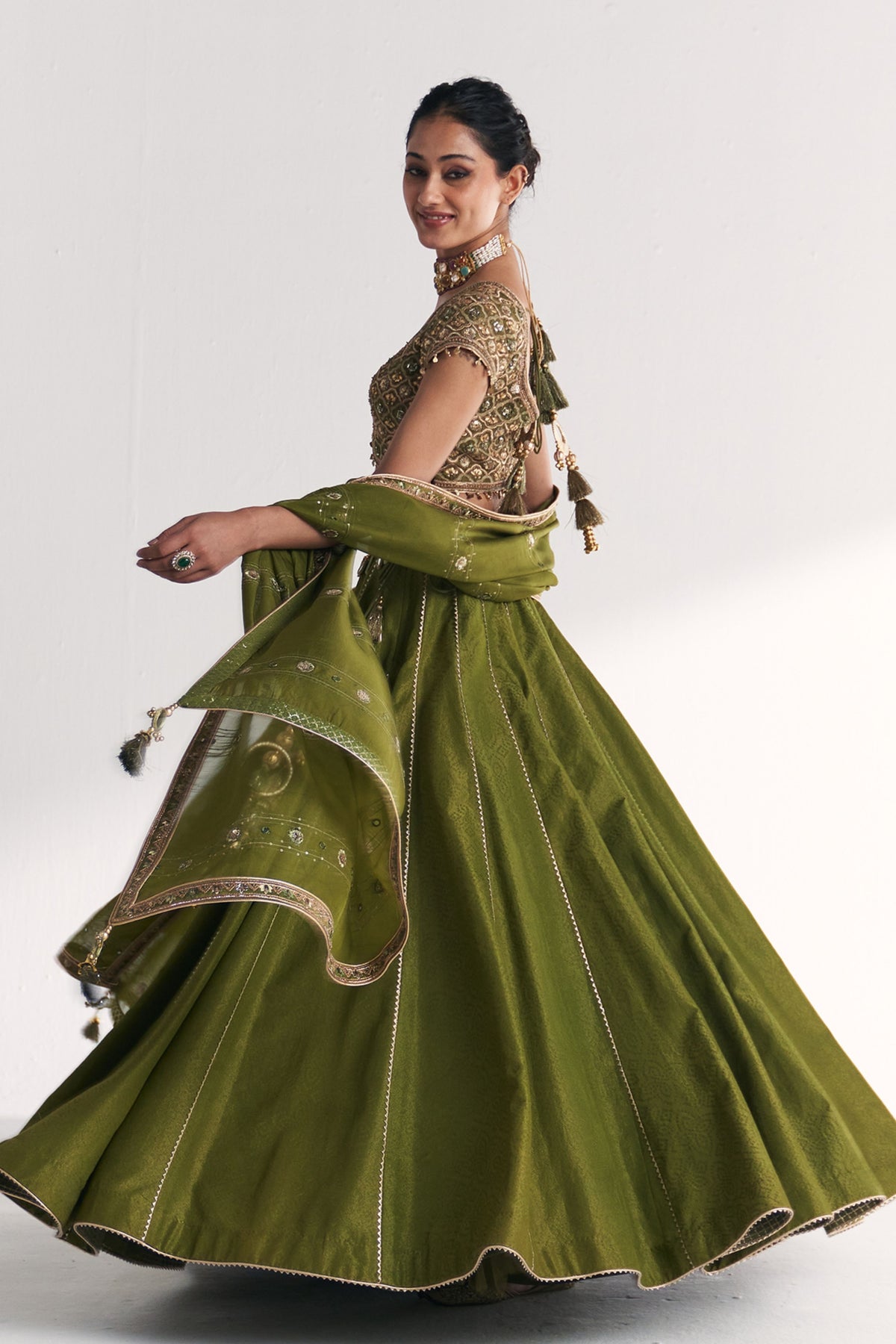 Rangoli Green Lehenga Set