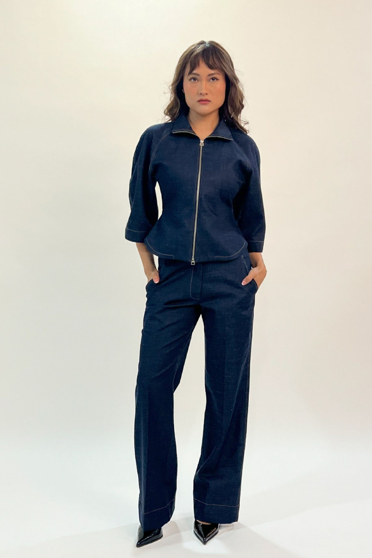 Flared Denim Pants