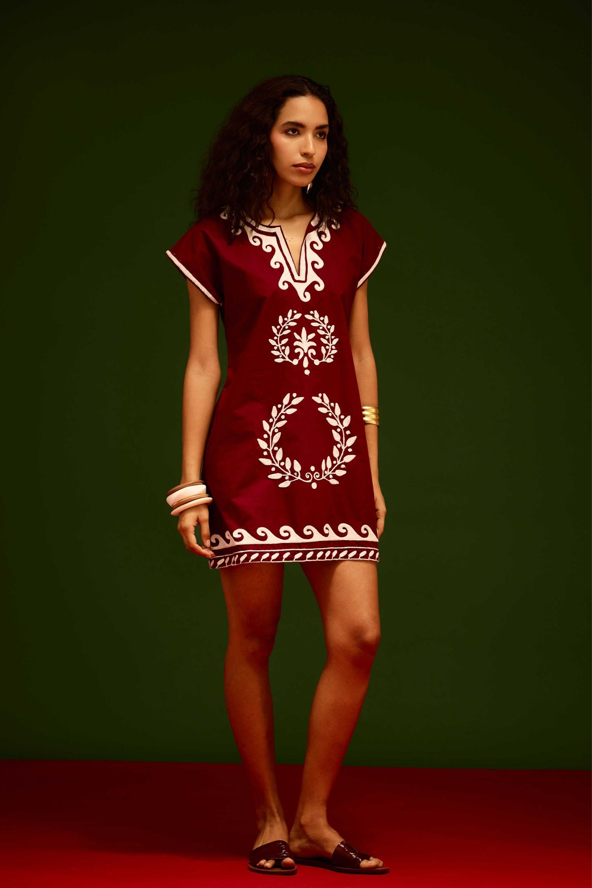 Burgundy Shift Dress