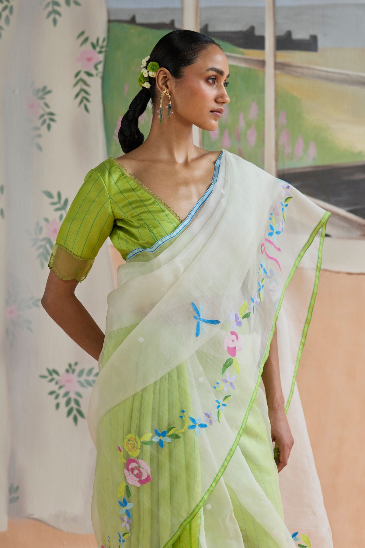 Garland Jamdani Sari