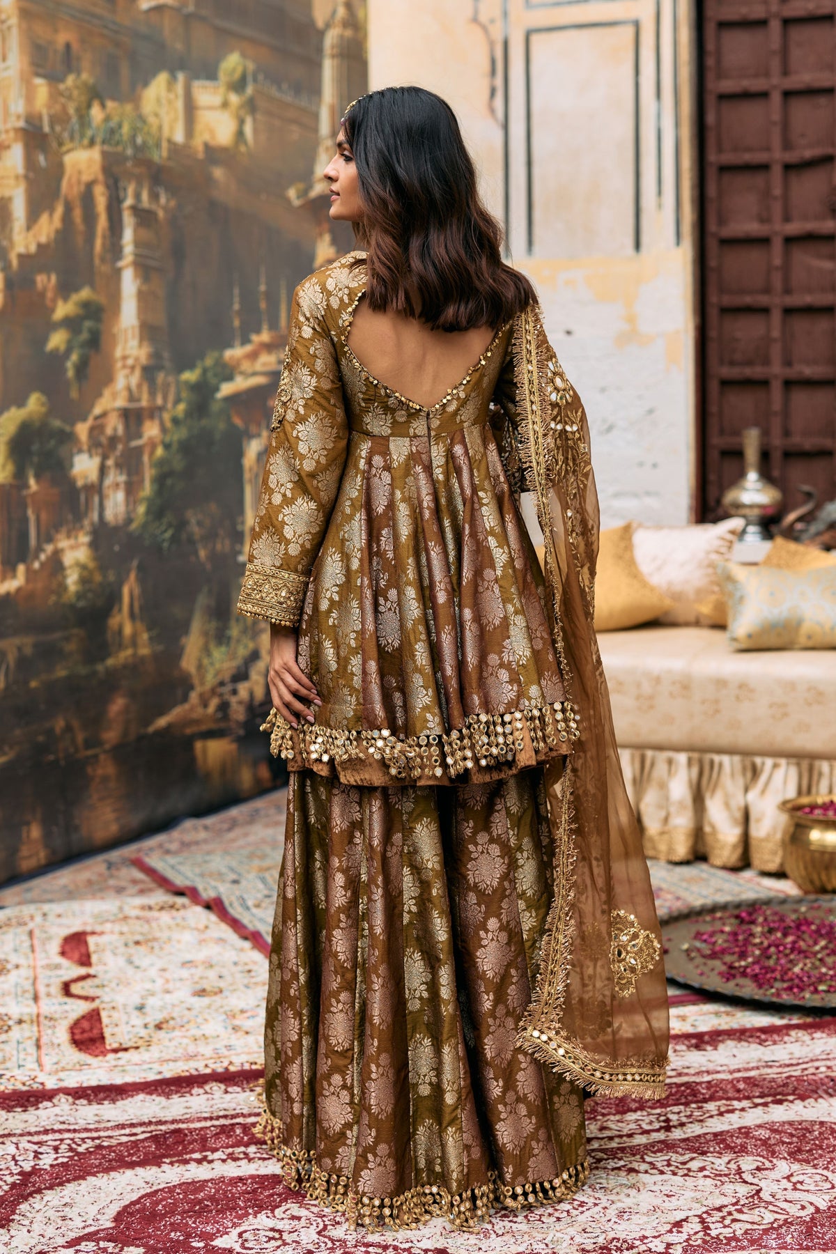 Shriphal Peplum Sharara Set