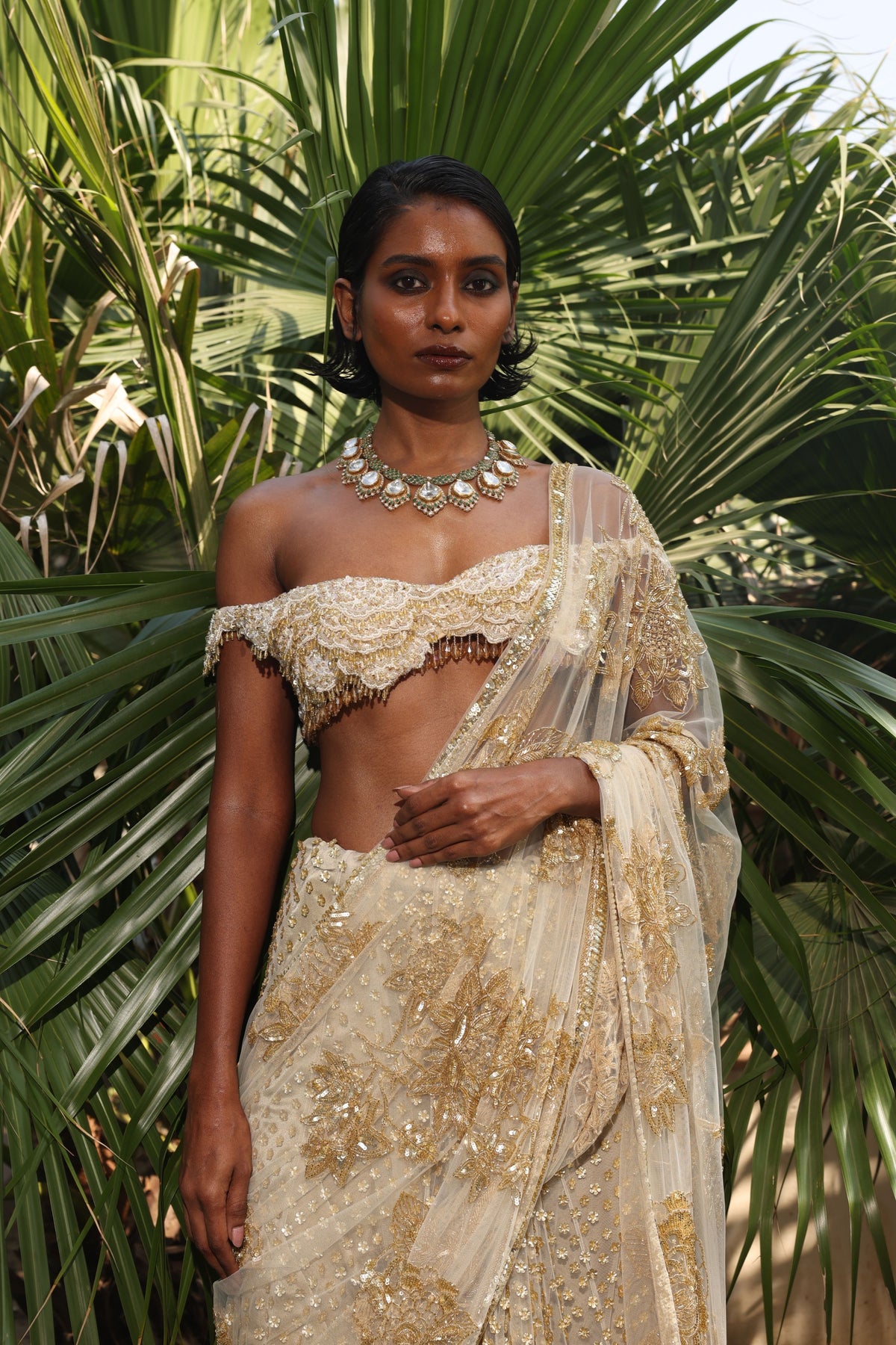 Sitara Palam Lehenga Saree Set