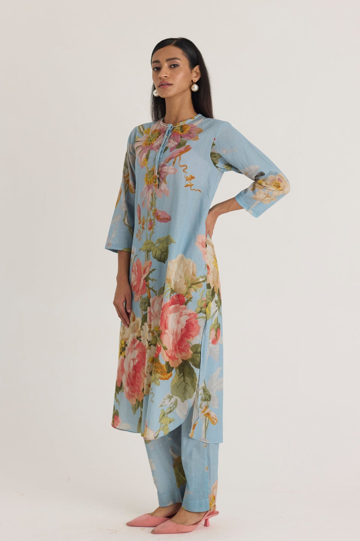 Taffy Long Cotton Kurta Set