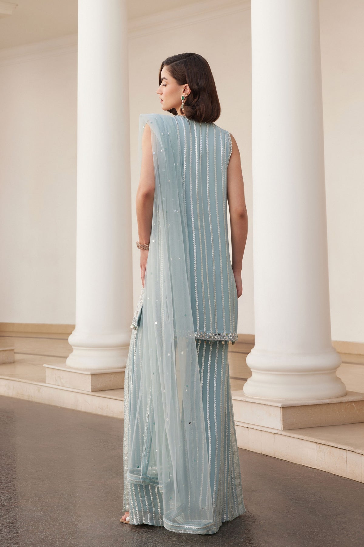 Powder Blue Kurta and Pants Set