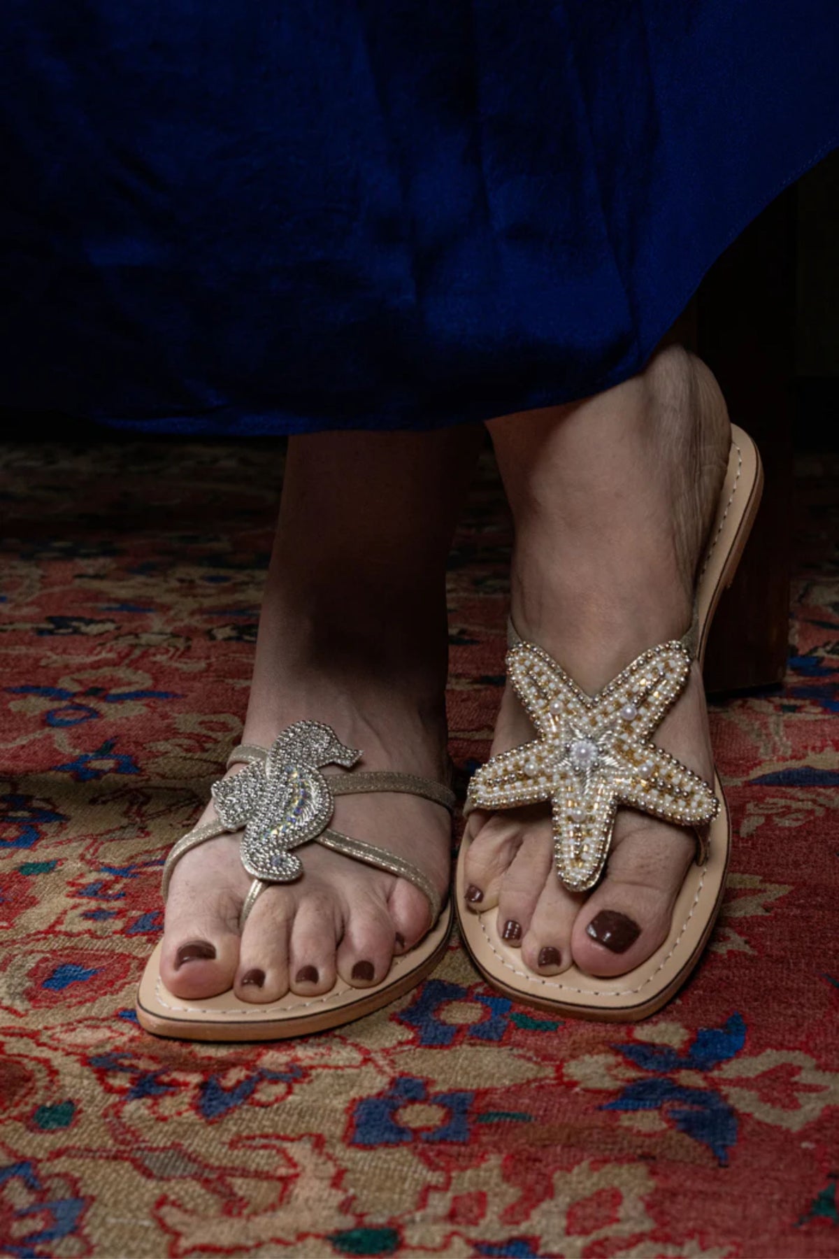 Larry Silver &amp; Gold Sandals