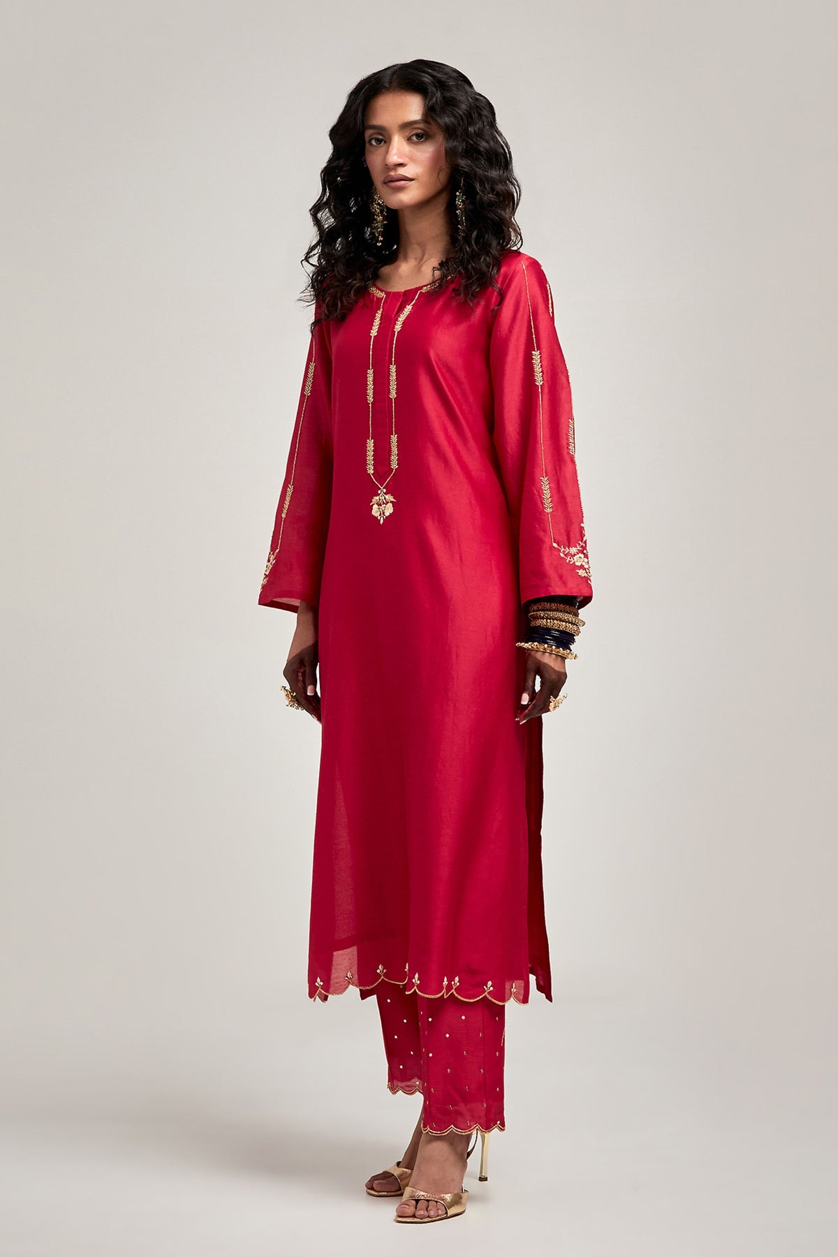 Red Kurta Set