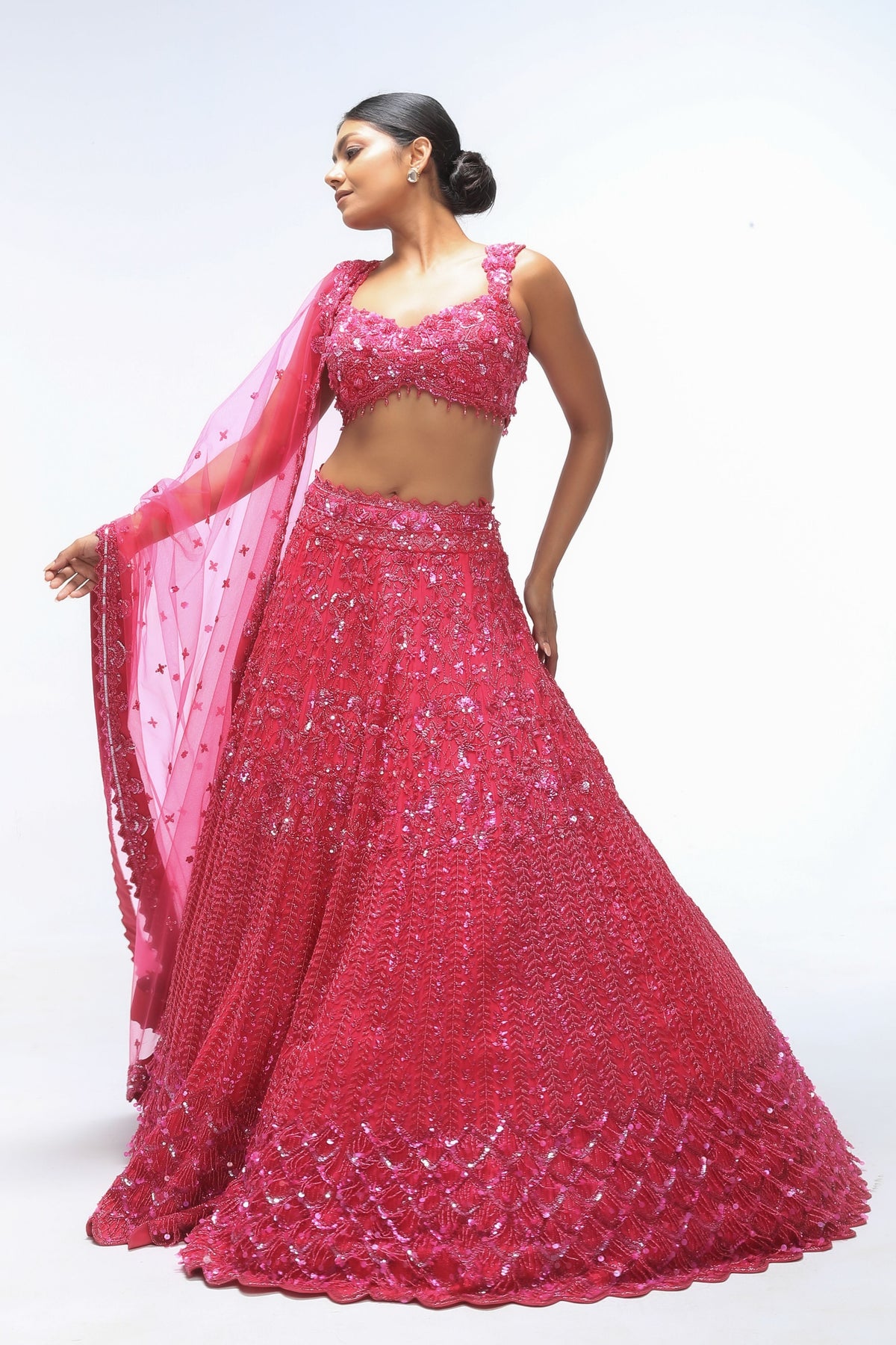 Pink Ember Lagoon Lehenga