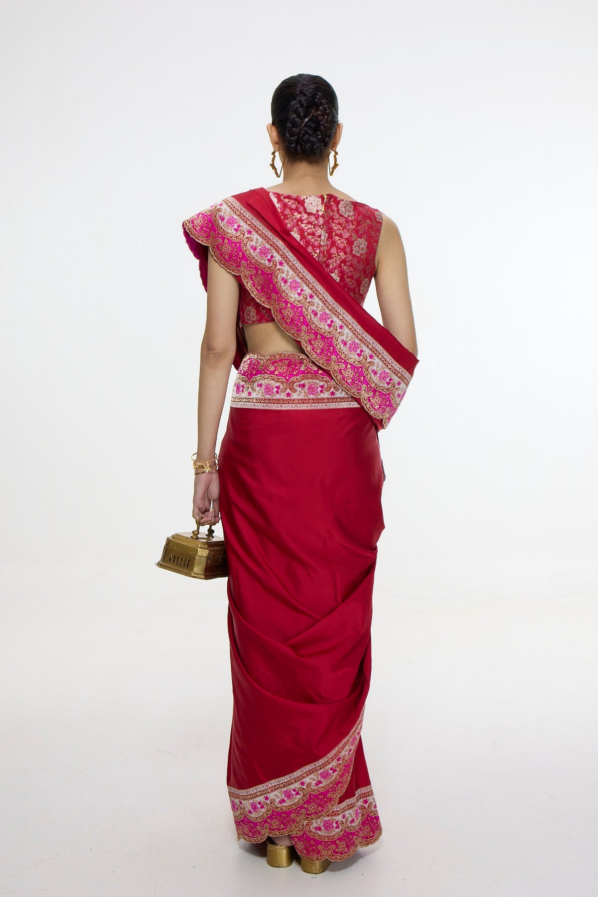 Rose Red Silk Saree