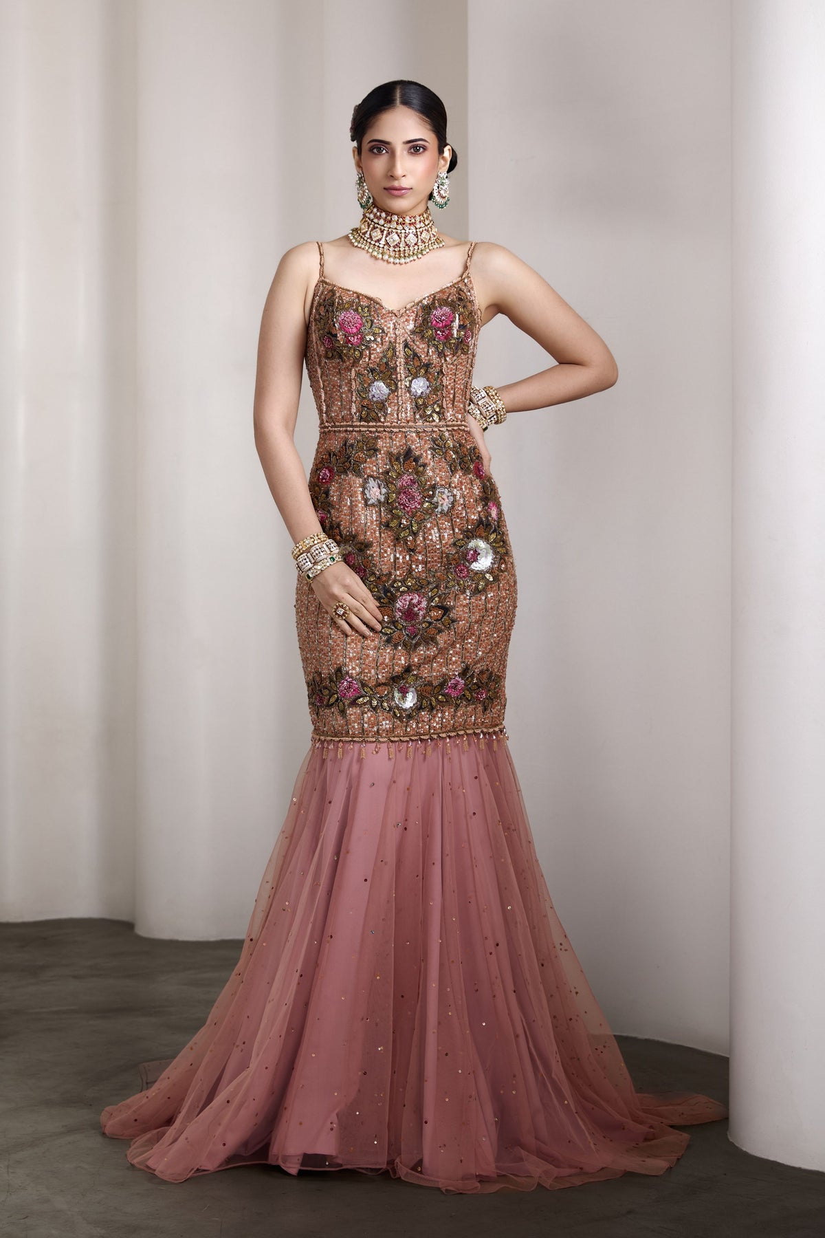 Pink Flared Gown