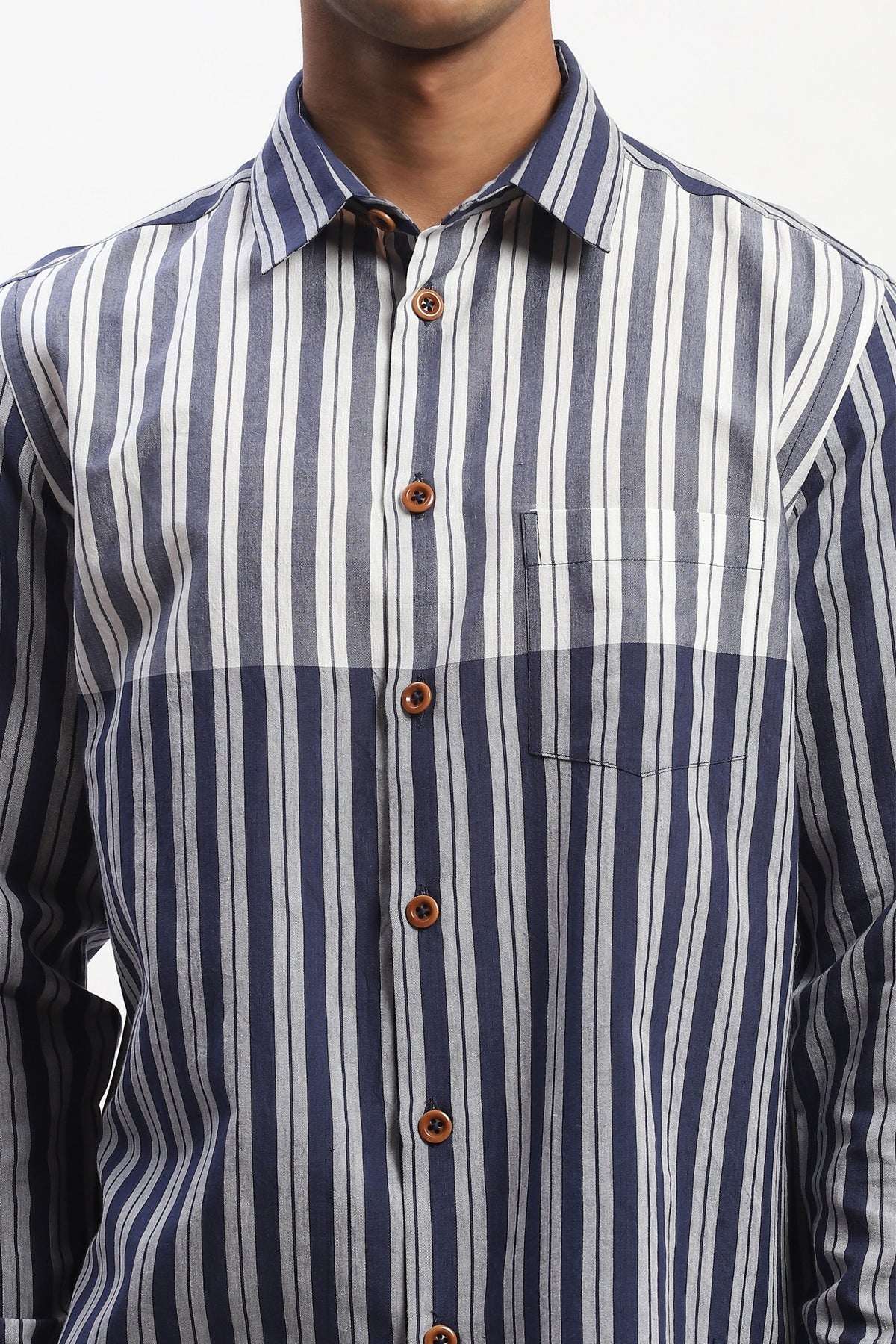 Navy Engineered Dual Woven Shirt