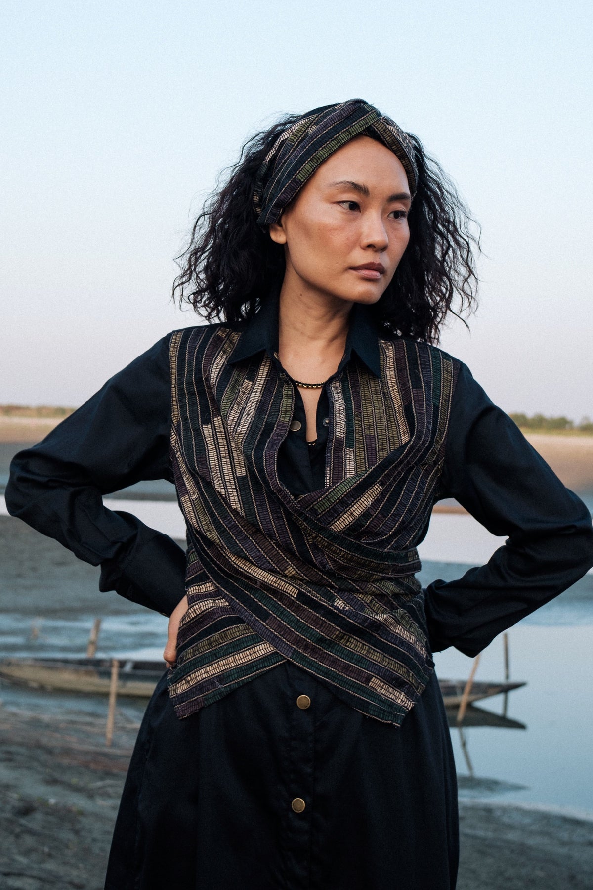 Upcycled Handwoven Seattle Wrap Dress