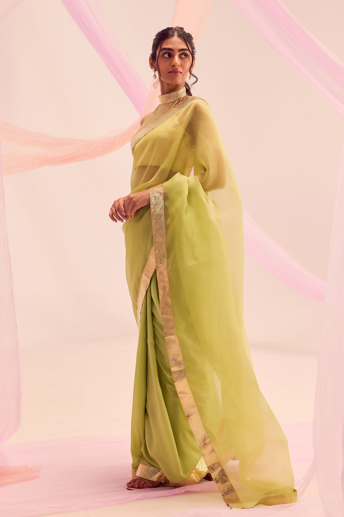 Lime Green Ira Saree