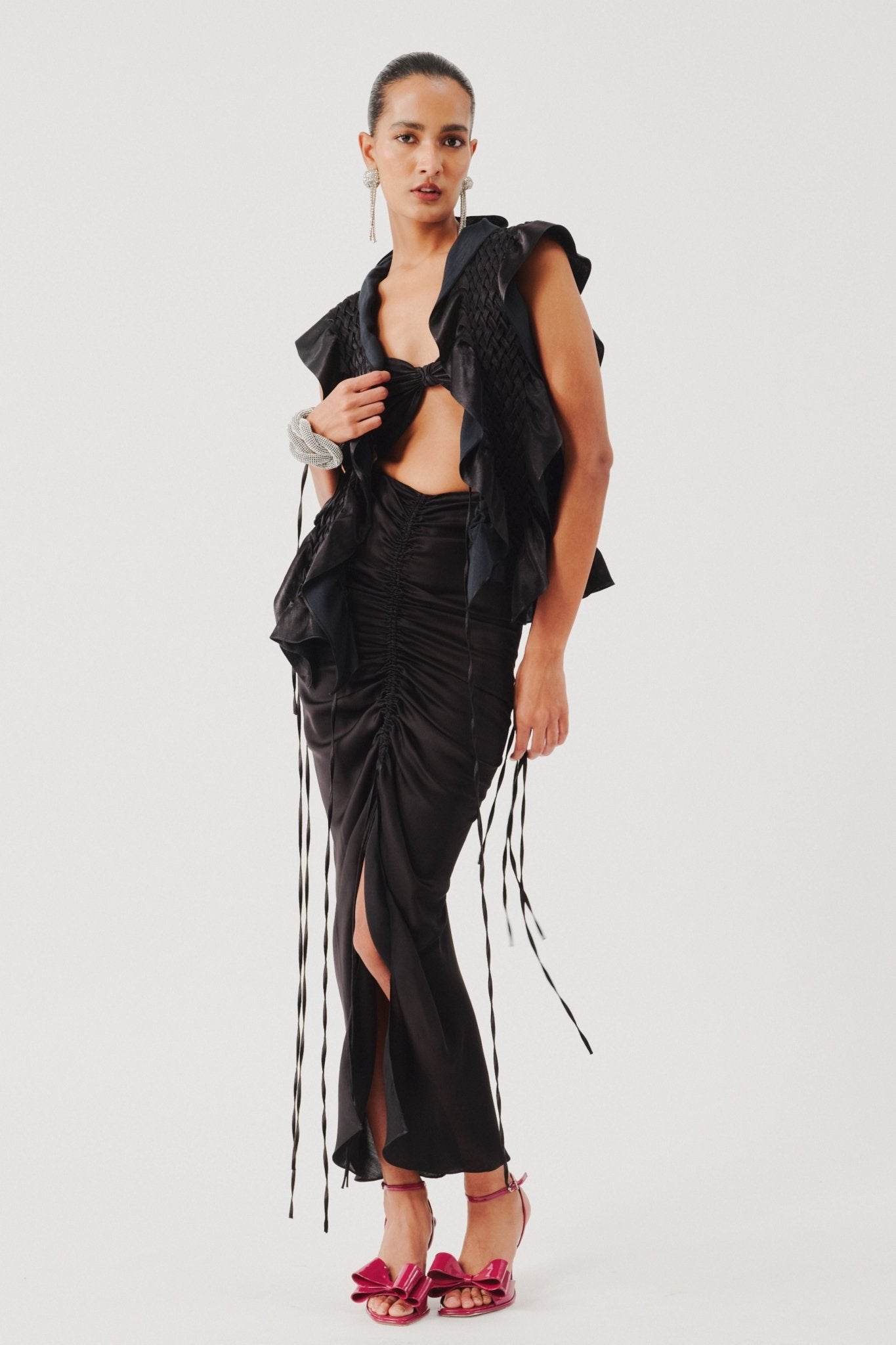 Phoenix Mashru Black Bib - Aroka - Elahe