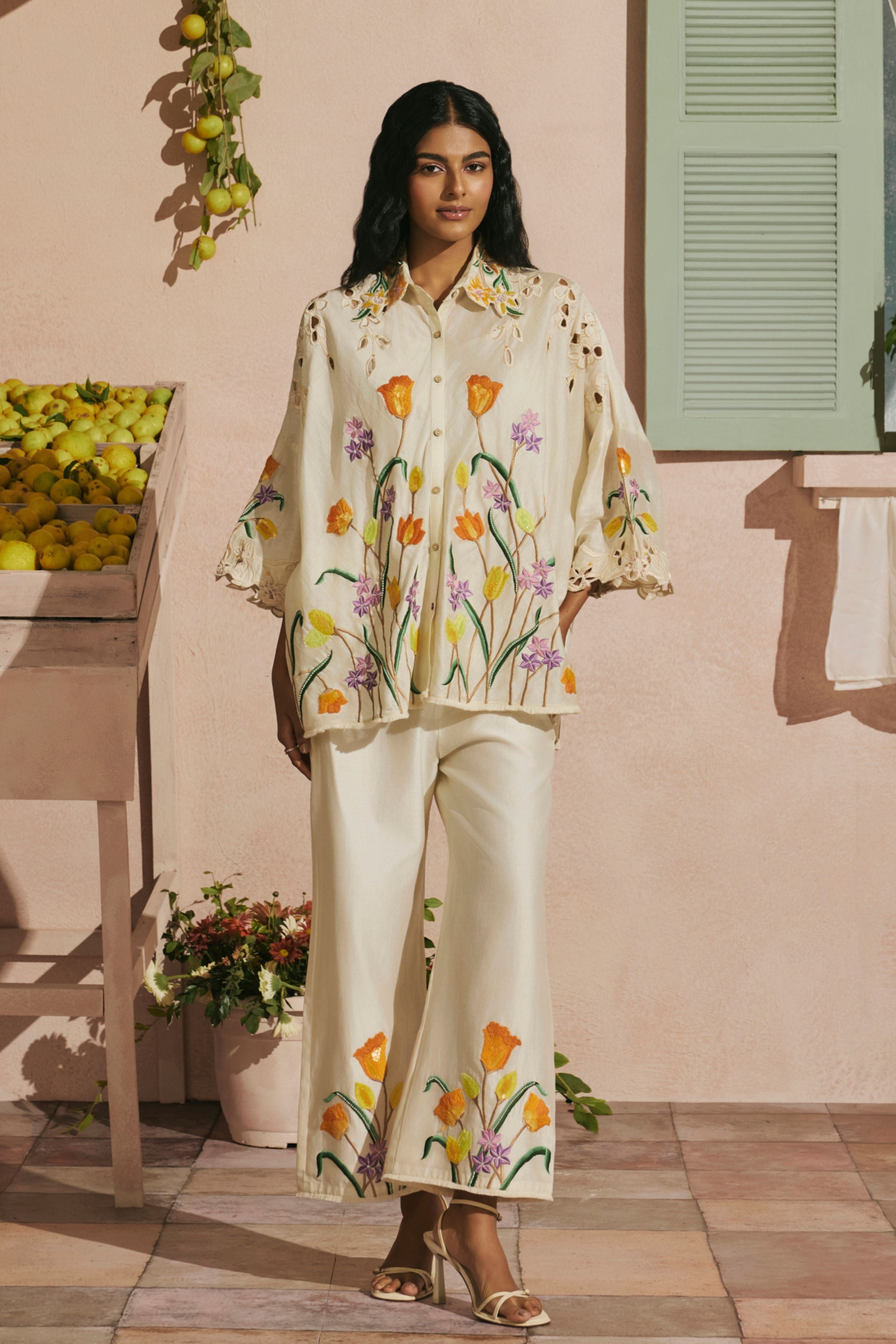 Chandrima - Ivory Tulip Pants