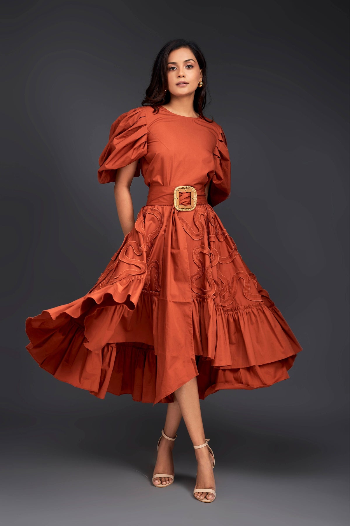 Rust Frill Co-ord Set