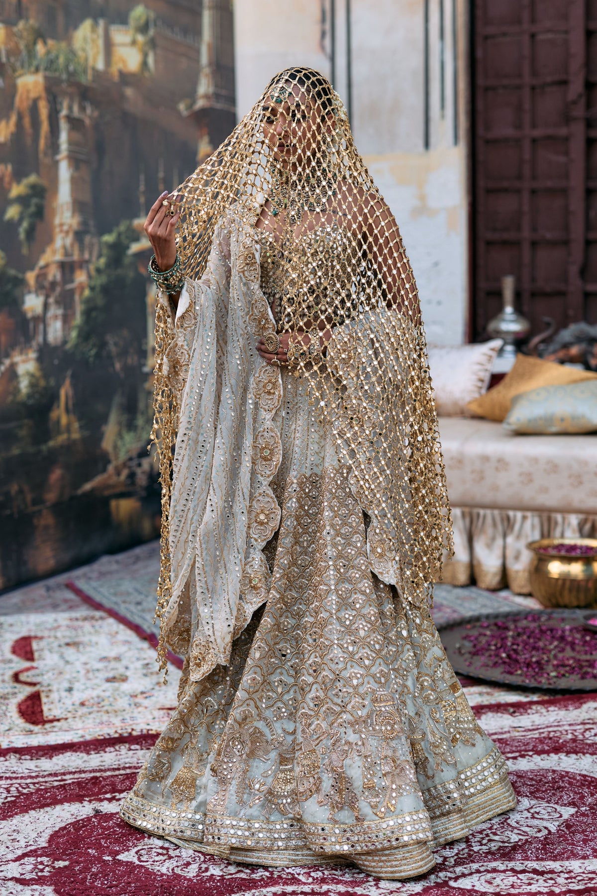 Rajbaraat Lehenga with Sheeshya Veil