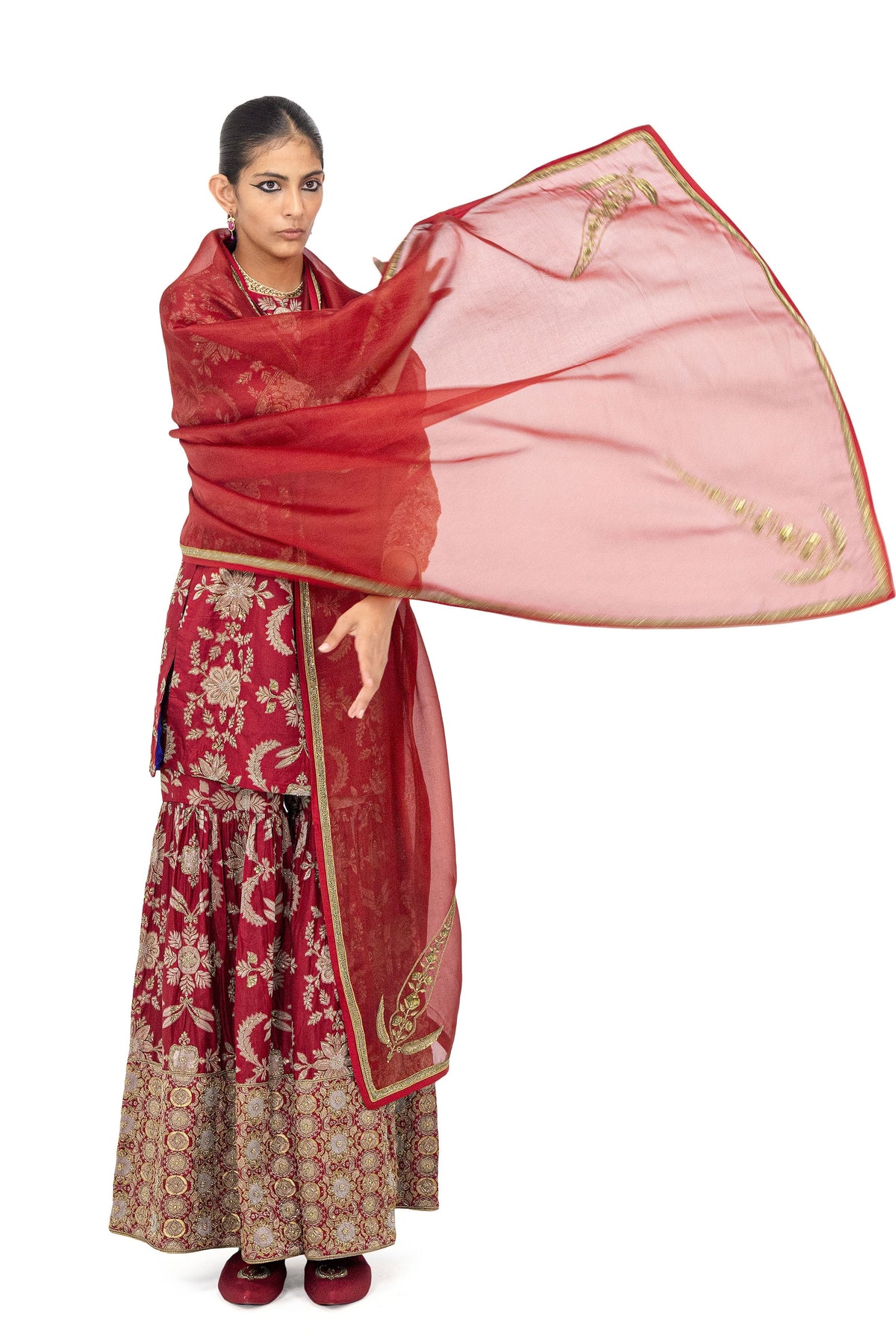 Kedli Maroon Dupatta