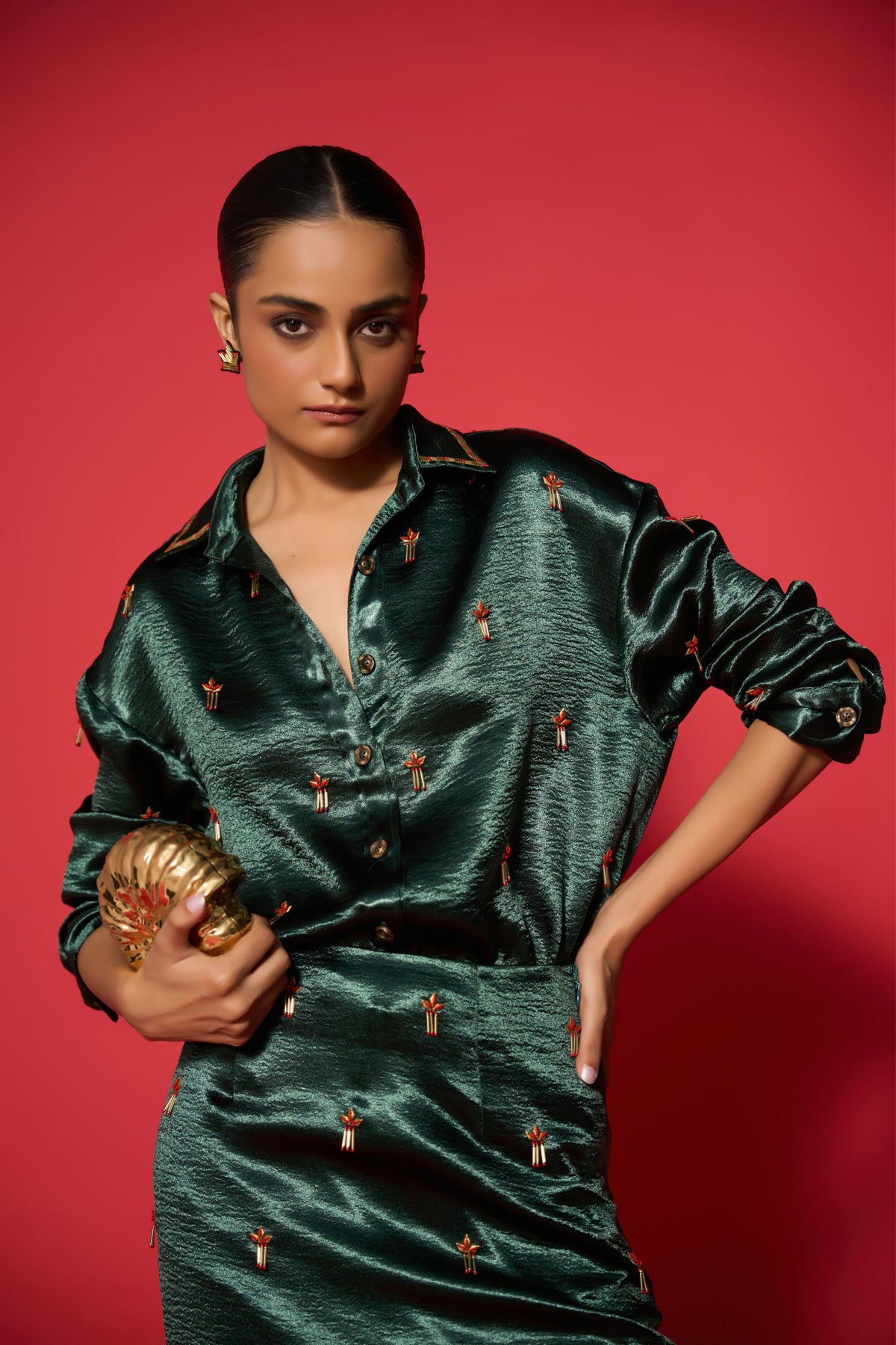 Elka Embroidered Shirt with Prina Skirt