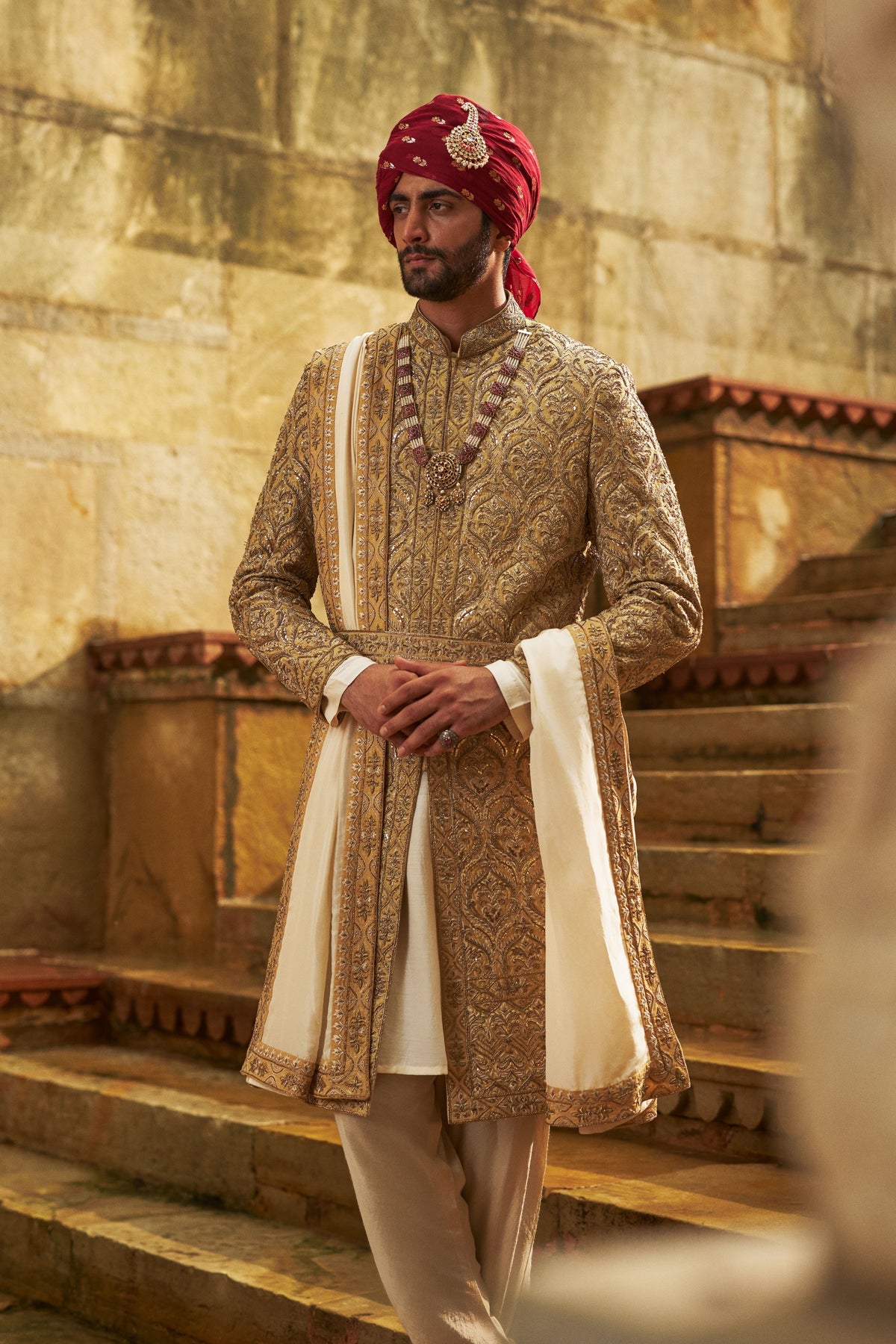 Dupion Silk Sherwani Set
